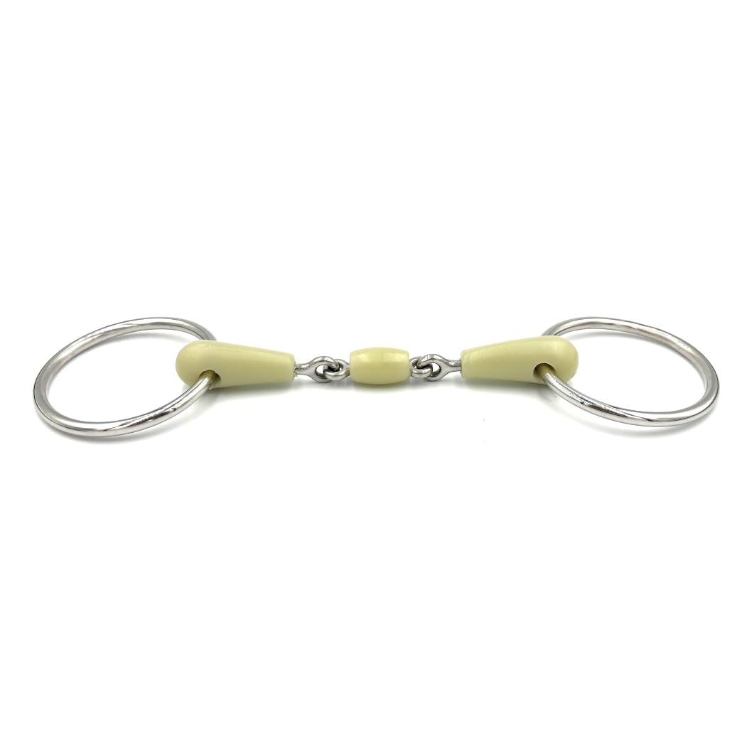 ES0043 Gebiss Wassertrense Doppelt Gebrochen mit Apfel Apfelgeschmack Material Ringdurchmesser 65 mm Gebissstärke 18 mm (13.5 cm)
