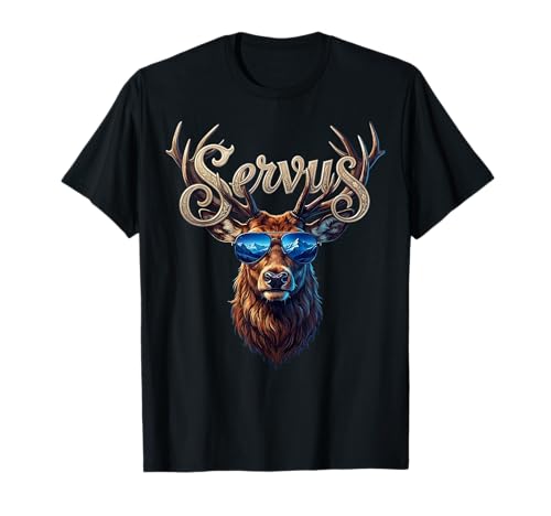Trachtenshirt Herren Hirsch T-Shirt Lederhose Trachten T-Shirt