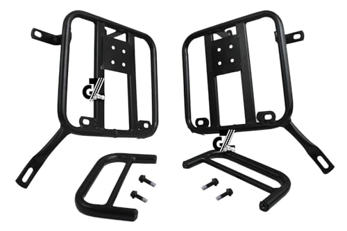 Image of Black Premium Saddle Stay /Luggage Carrier /Mounting Heavy Duty /Black Power Coated /Rust Protection Pair Right & Left Both Side Compatible with Royal Enfield Meteor 350 All Models