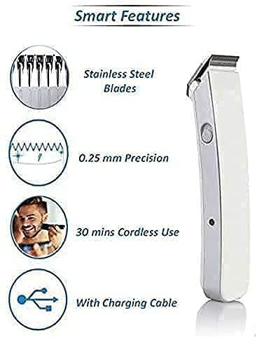 Image of Rechargeable Cordless Men Trimmer Shaver Machine for Beard & Hair Styling with 3 Extra Clips | Hair Clipper for Men & Boys | Multi-color | Pack of 1