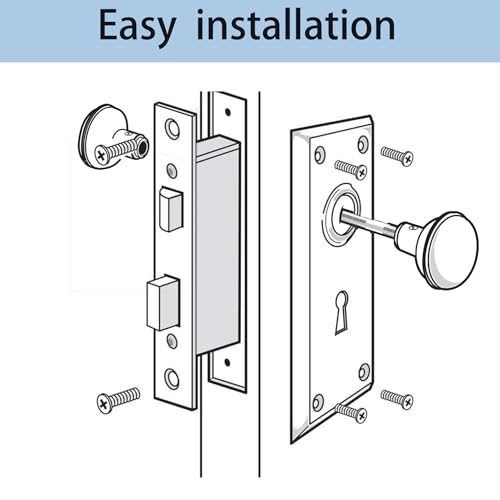 1 Pack Mortise Lock Set Interior Door with Matte Antique Door Knobs, Mortise Door Lock Wtih Skeleton Key Door Knob Set Used for 1-3/8\" to 1-3/4\" (35-45mm) Old Door (Matte Black)