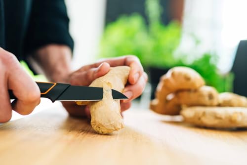 Foto von Fiskars Schälmesser, Modernes Design, Gerade Klinge, Gesamtlänge: 20 cm, Qualitätsstahl/Kunststoff, Edge, 1003091