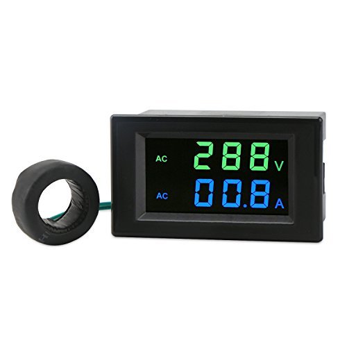 AC Current Meter, DROK 80-300V 100A Digital Multimeter Voltmeter Ammeter, LCD Display Voltage Amperage Detector Volt Amp Tester Monitor Gauge Panel with Current Transformer CT