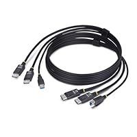 StarTech.com 1,8m Dual-DisplayPort und USB KVM Kabel, 4K 60Hz, Universell Kompatibles Kombikabel für Dual-Monitor KVM-Switch