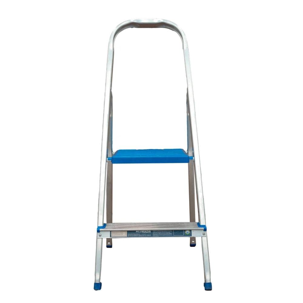 Escada Dobravel 2 Degraus em Aluminio Alumasa 120 kg de Capacidade