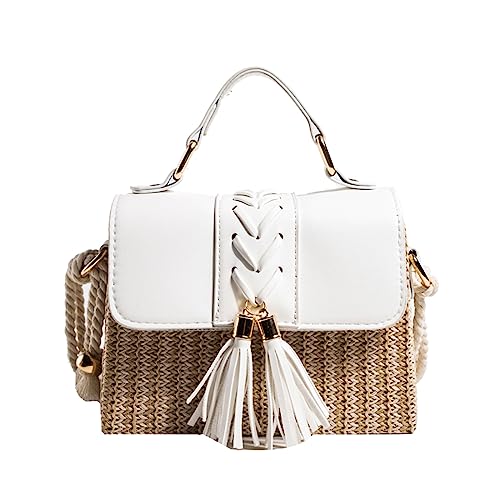 Image of Straw Crossbody Bags for Women Summer Straw Clutch Bag Woven Beach Purse Vacation Handbags | Straw