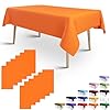 FULDGAENR Mantel de plástico naranja, manteles desechables de 54 x 108 pulgadas, tamaño para mesa rectangular de 6 a 8 pies, interiores y exteriores, fiestas, cumpleaños, bodas y aniversarios, 1