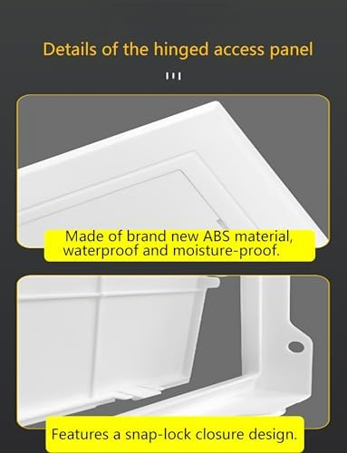 Plastic Access Door Cover Plate for Wall, Bathroom Pipe Access Panel, Decorative 12x15cm (4.7x5.9in) Inspection Hole, Easy Installation, Durable & Stylish Solution