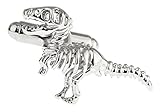 MRCUFF Dinosaur Tyrannosaurus Rex Skeleton Fossil Pair of Cufflinks in a Presentation Gift Box & Polish Cloth