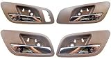Compatible with Interior Inside Door Handle Brown Chrome Lever Front Rear Left Right Set of 4