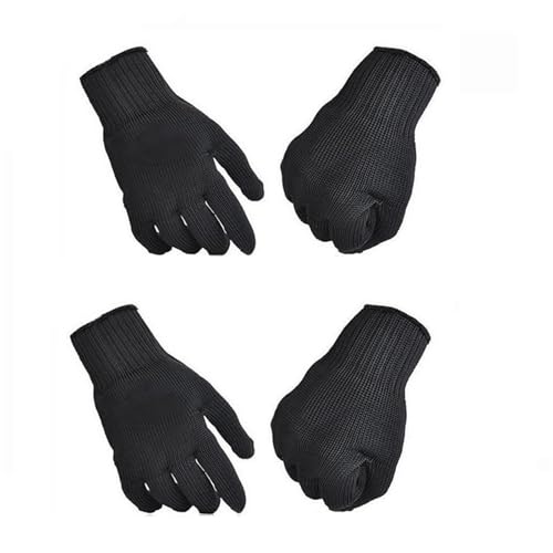 2 Pezzi Guanti Antitaglio Protezione Di Sicurezza Da Lavoro Resistenti All'usura Autodifesa Neri In Rete In Filo D'acciaio Resistente ai Graffi