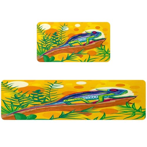 Tapete absorbente de cocina bosque camaleón ideal para pasillo y cuarto de lavado 2