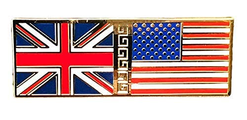 Smartbadge® *GB Union Jack UK & USA Friendship Flags Enamel Lapel Pin Badge