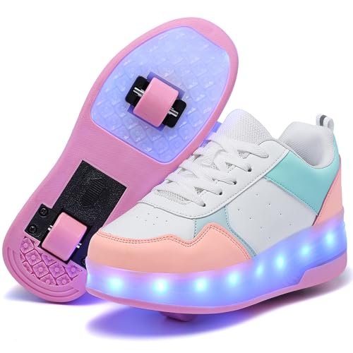 HSQ Light Up Roller Skate Shoes with Detachable Wheels for Kids Girls Boys by HSQ - Used condition - US$36.63