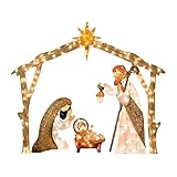 ★ Los patrones y estilos de la decoración navideña están diseñados en base a los elementos retro del nacimiento de Jesús. Puede decorar el jardín con él, lo que ayudará a crear un ambiente navideño clásico para su jardín.