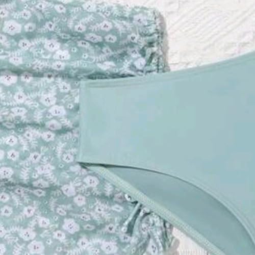 IWIHMIV Girls Swimsuit Bikini Set Floral Print V-Neck 3Piece Bathing Suit with Skirt Adjustable Straps Swimwear2