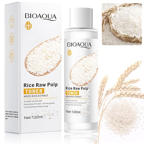 Rice Toner for Face Korean Skincare, Rice Water, Natural Rice Face Hydrating Toner, Pure Smoothing Vegetable Glycerin for Skin, Hydrating&Moisturizing, Promote Pore Minimizer&Exfoliating Toner (Rice)