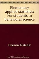 Elementary applied statistics: For students in behavioral science B0007H8UV2 Book Cover