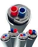Heat Mizer Insulated PEX Pipe – 1' & 1.25' O2 & Non-O2 Barrier, 3-Wrap Insulation for Outdoor Boilers & Heating Systems, 100ft Minimum – Includes End Caps for Underground Use (1' Non O2 Barrier)