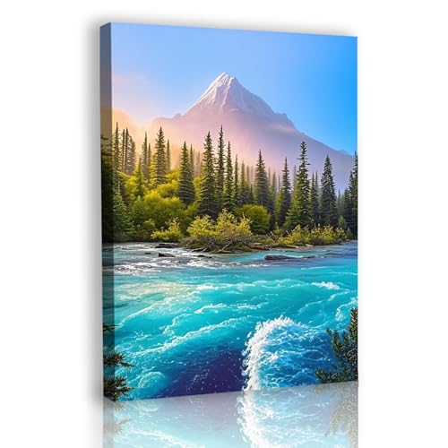 YSYCZ Canvas Wall Art, Landscape Wall Decor Poster Prints, Mountain Scenery Paintings for Living Room Bathroom Bedroom Home Decoration 12x16in