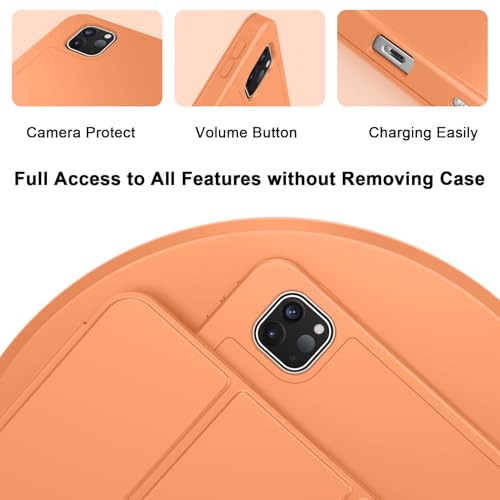 Image of ZryXal New iPad Pro 13 Inch Case (M5) 2025 / (M4) 2024 with Pencil Holder, Smart iPad Case [Support Pencil Pro and Pencil (USB-C)], Support Touch ID and Auto Wake /Sleep (Orange)