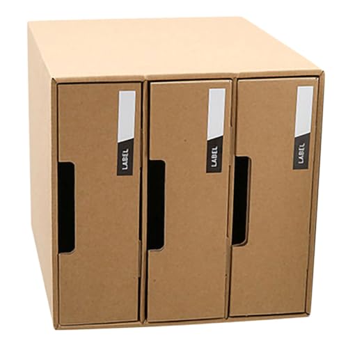 GARIOUANS 卓上収納おしゃれデスクトップオーガナイザー 多機能引き出し式紙製収納ボックス 書類 文具整理に 耐久性あるプレミアム素材使用