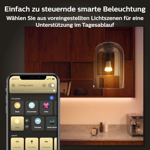 Philips Hue White Ambiance E27 LED Glühbirne, 1600lm, warm- bis kühlweiß, dimmbar, steuerbar via App, kompatibel mit Amazon Alexa (Echo, Echo Dot), alte Generation 3