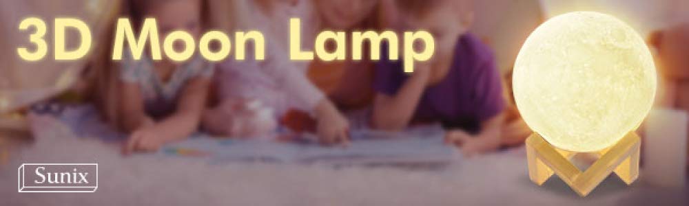 Lámpara De Luna Luz De Noche Para Bebé Impreso En 3D Luz De Luna Carga Usb Blanco Frío Amarillo Cálido, Adecuado Para Decoración De Habitaciones Luces Suaves, Control De Sensor Táctil