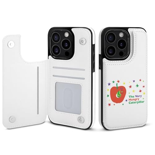 iPhone15Pro用ケース 手帳型 はらぺこあおむし スマホケース 財布型 アイフォン15Pro用ケース おしゃれ 軽量 背面 携帯カバー カード収納 スタンド機能 PUレザー 耐衝撃