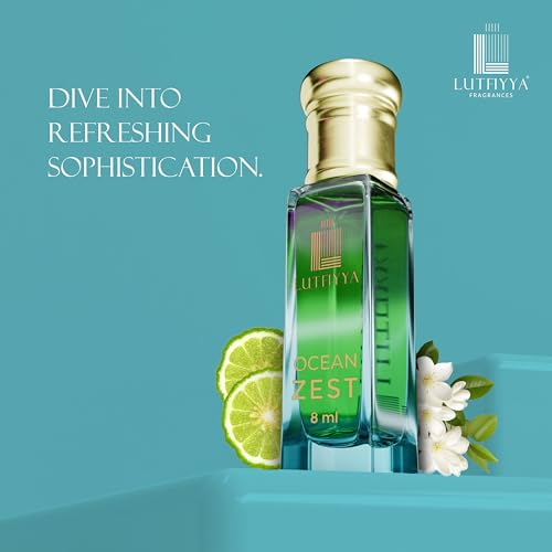 Image of Non-Alcoholic Attar Roll-On Perfume Oil (Pack of 2, 8ml Each) | Ocean Zest & Green Water | Long Lasting Fresh Aquatic & Floral Fragrance | Unisex Gift Set