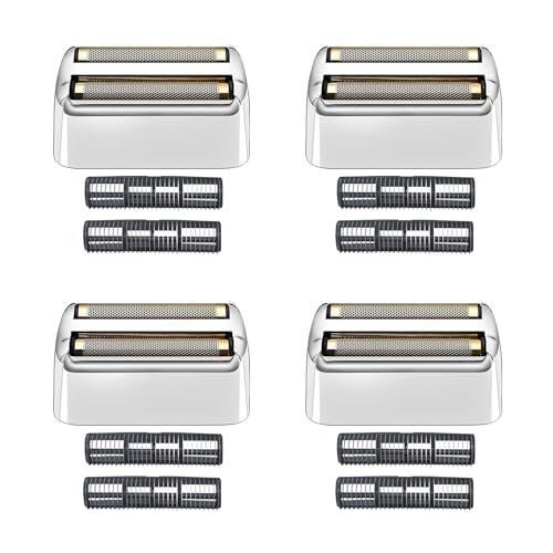 4 Pack Shaver Replacement Foil and Cutters compatible with BaBylissPRO Double FXFS2 Metal shaver foil replacement (Sliver-4PCS)