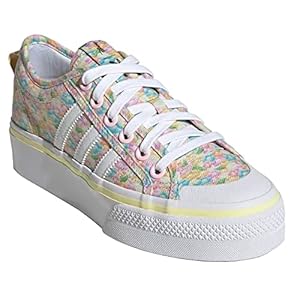 adidas Originals Women’s Nizza Platform Mid Sneaker, Clear Pink/Cloud White/Multicolor, 3.5 UK