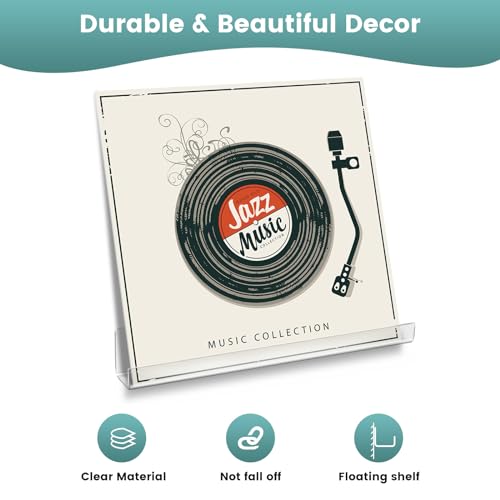 Senkyung SK-001 8 Pack Vinyl Record Shelves 12Inch Clear Vinyl Cd Holder Storage Wall Mount Display Acrylic Floating Shelf thumb #6