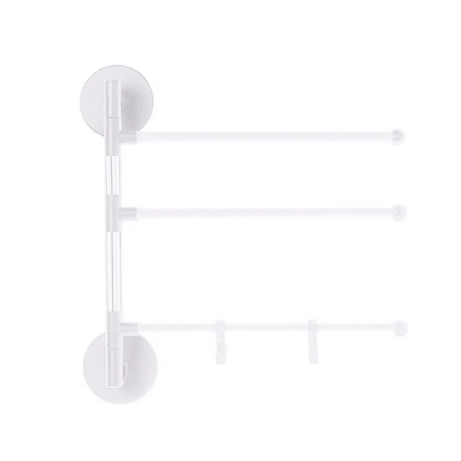 Wall Mount Punch Free Adhesive Bathroom Towel Holder Hanger Shelf Rack Organizer Easy Maintenance(White 3 Layer)