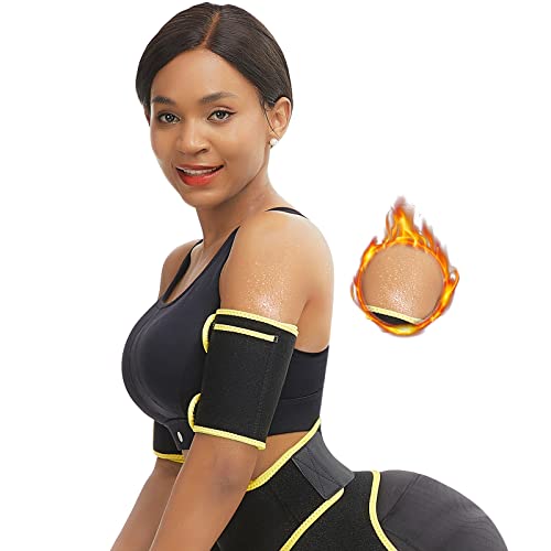 FeelinGirl Arms for Weight - Arm Wraps - Arm Sweat Bands for Women and Men - Arm Sleeve - Sweat Shapers - Arm Slimmers Lose Arm Yellow