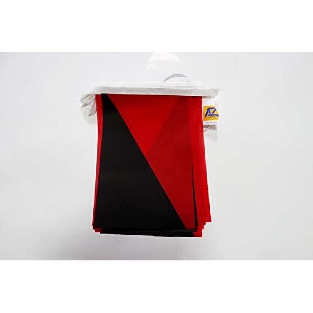 AZ FLAG Anarcho Syndicalism Movement Bunting 20 ft 20 flags Light Polyester