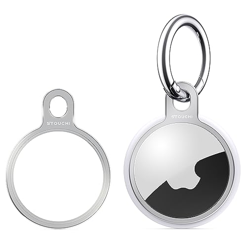 Image of Stouchi AirTag Holder Key Ring, Aluminium Invisible Slim Keychain