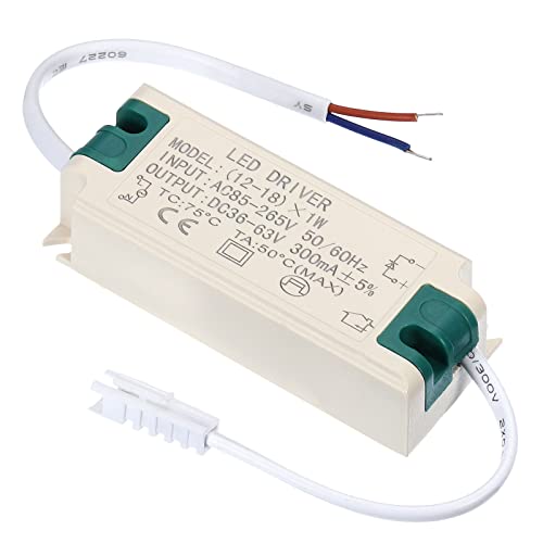 Tool parts 12-18W 300mA LED Driver AC 85-265V Output 36-63V DC Male Connector Transformer