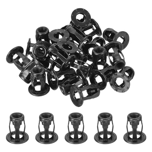 sourcing map 25Pcs Multi-Grip Rivet Jack Nuts, M6-1.0 Petal Carbon Steel Thread Zinc Finish Blind for Plastic Pressboard Hardboard Door Anchors Aluminium cladding Steel Pipe