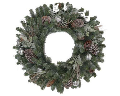 Tacoma Artificial Wreath, Frosted, 24-In.