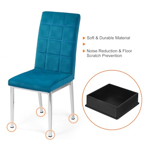 Tapas cuadradas de PVC para patas de silla, pack de 4 piezas negras 4
