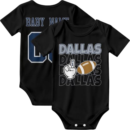 Image of KREDE Baby Clothes Custom Name Bodysuit for Baby Boy Gifts | Short Sleeves Bodysuit with Custom Number Name