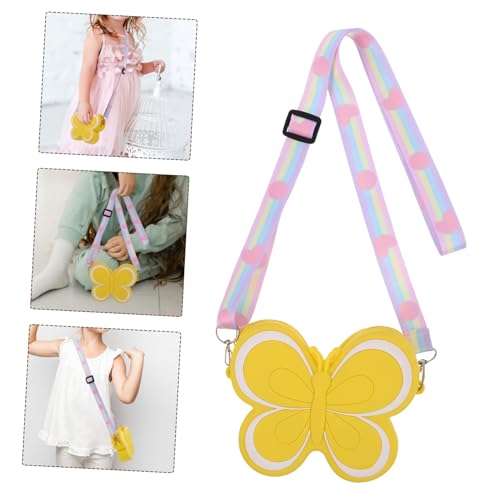 Butterfly Shaped Silicone Purse for Girls Cute Boy Girl Crossbody Bag Yellow Mini Backpack Accessory for Boy Girl Adorable Small Purse for Little Girls4