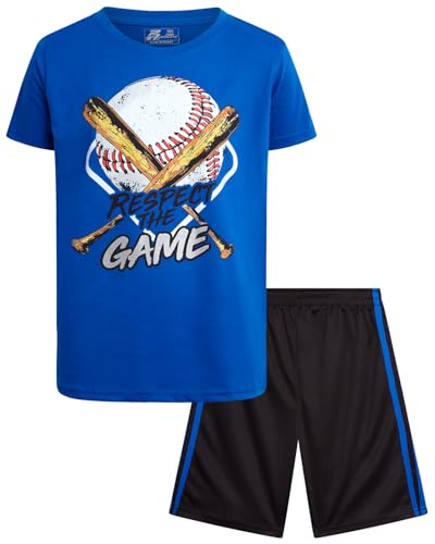 Image of Pro Athlete Active Boys Short Sets - 2 Piece Performance Crewneck Short Sleeve T-Shirt and Shorts Boys Athletic Sets (8-16)