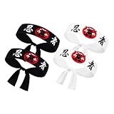 BESPORTBLE 4stücke Japanisches Stirnband Langlebiges Polyester-kopftuch Mit Ninja-motiv Atmungsaktiv Modisch Für Karate Sushi-köche Und Japanische Kostümfans Vielseitig Für Sport Und Kochen
