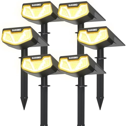 Luces Solares LED Exterior Jardin, 6 Piezas Focos LED Exterior So...