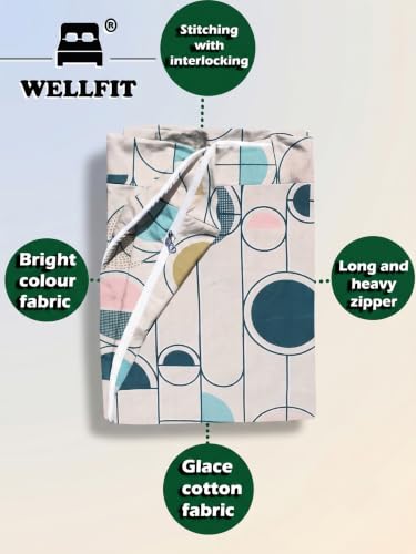 Image of WELLFIT Premium Glace Cotton 300 TC Mattress Cover /Protector for Single Size Bed with Zip /Chain /3x6 ft / 36x72x6 inch