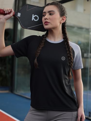 Image of CHKOKKO Gym Tshirt for Women Workout Activewear Regular Fit T Shirt for Woman Round Crew Neck Half Sleeves Best for Sports and Outdoor Activities