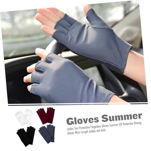 Guantes de medio dedo mujer evitan quemaduras solares al conducir y caminar 5