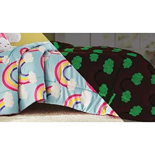 Heritage Kids Twin/Twin Xl Glow In The Dark Rainbow Comforter 5 Piece Set With String Light And Flashlight, Blue #TOP2